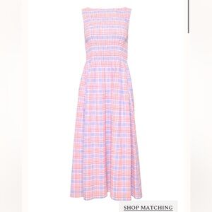 NWT ivy city sleeveless rouched Ana Dress in Blossom Plaid XS